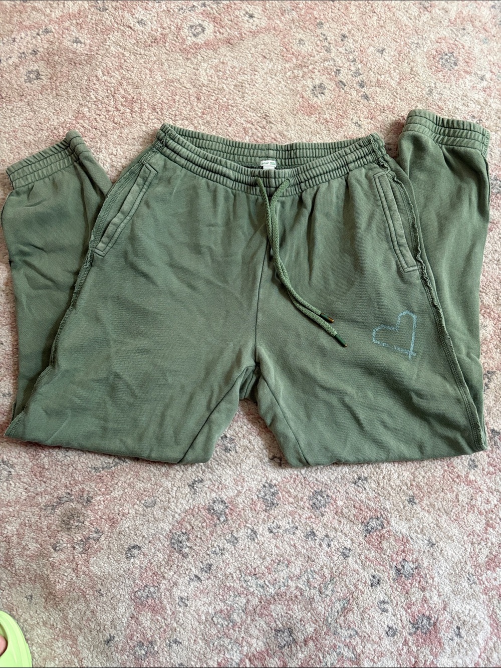 aerie Olive Green Heart-Accent Jogger Pants